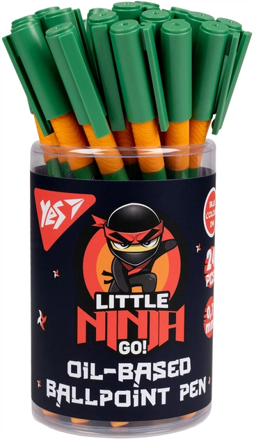 Набор ручек шариковых Yes Ninja 0.7 мм 24 шт Синих (412251) - изображение 2