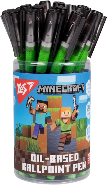 Набор ручек шариковых Yes Minecraft Heroes 0.7 мм 24 шт Синих (412253) - Фото 2 Набор ручек шариковых Yes Minecraft Heroes 0.7 мм 24 шт Синих (412253) - изображение 2