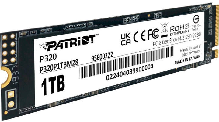 HDD SSD SATA 1TB Patriot Viper P320 M.2 PCI-Ex4 NVMe (P320P1TBM28) - obraz 2