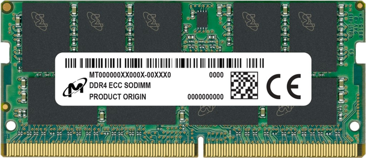 Оперативна пам'ять Micron SO-DIMM DDR4-3200 16384MB PC4-25600 (MTA9ASF2G72HZ-3G2R) - зображення 1