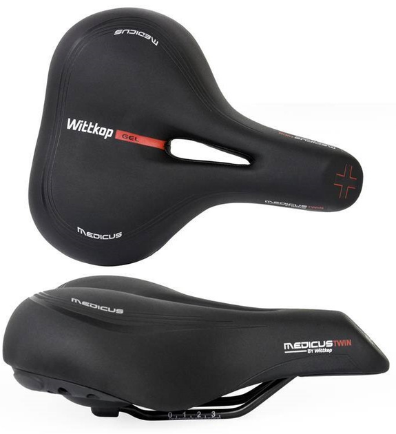 Сідло велосипедне Wittkop Medicus Twin 3.0 Black (4260008120001) - зображення 3