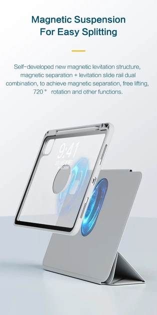 Чохол iPad 11'' Pro (2024) Wiwu 360° Rotative Magnetic light blue - изображение 11