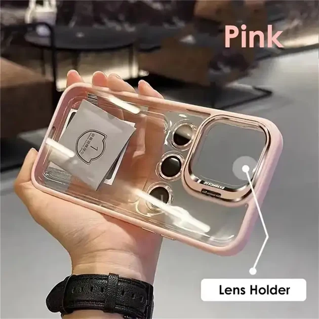Чохол iPhone 15 Pro Max Crystal Stand Camera pink - изображение 5