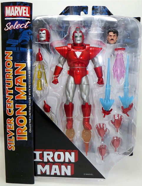 Figurka z akcesoriami Select Diamond Marvel Iron Man Silver Centurion Action 18 cm (699788842263) - obraz 2