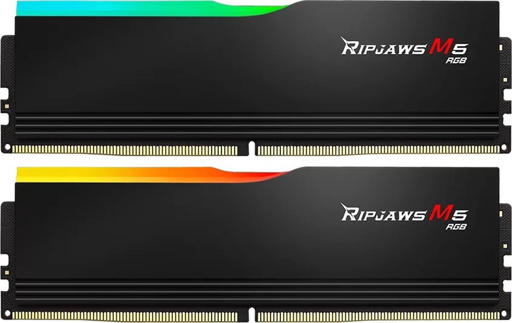 Pamięć RAM G.Skill DDR5-6400 32768MB PC5-51200 (Kit of 2x16384) Ripjaws M5 RGB Black (F5-6400J3239G16GX2-RM5RK) - obraz 1