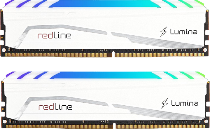 Оперативна пам'ять Mushkin DDR5-6400 32768MB PC5-51200 (Kit of 2x16384) Redline RGB White (MLB5C640A77P16GX2) - зображення 1