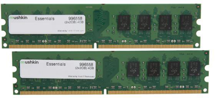 Pamięć RAM Mushkin DDR2-800 4096MB PC2-6400 (Kit of 2x2048) Essentials (996558) - obraz 1