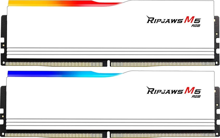 Pamięć RAM G.Skill DDR5-5600 65536MB PC5-44800 (Kit of 2x32768) Ripjaws M5 RGB White (F5-5600J4645A32GX2-RM5RW) - obraz 1