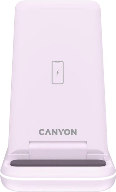 Bezprzewodowa stacja ładująca Canyon WS-304 3 w 1 QI Iced Pink (CNS-WCS304IP) - obraz 2