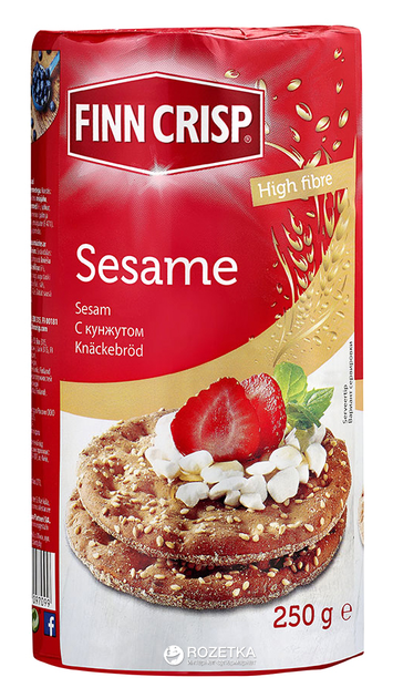Хлебцы круглые Finn Crisp Sesame пшеничные с кунжутом 250 г ...