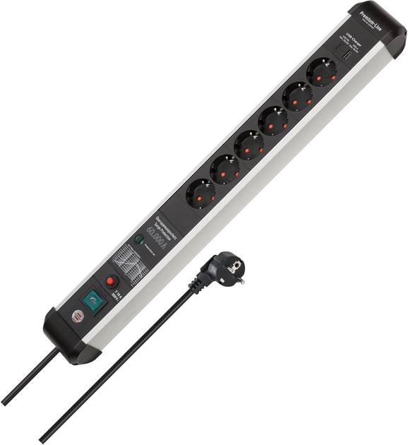 Filtr sieciowy Brennenstuhl 6 gniazd USB Typ-A USB Typ-C Filtr EMI/RFI 3 m (1391010620) - obraz 5