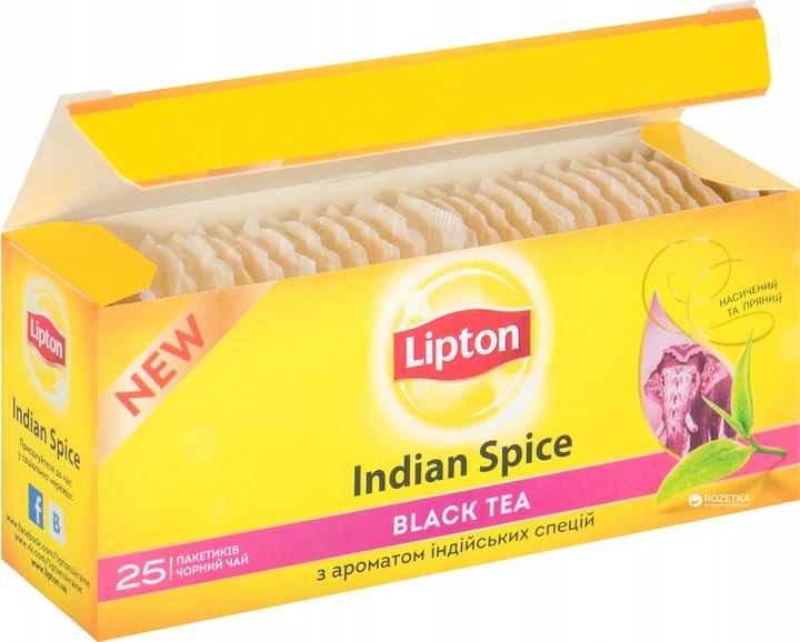 Чай черный пакетированный Lipton Indian Spice 25 пакетиков