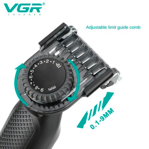 Электробритва VGR V-360 GREEN, универсальная насадка с регулировкой высоты, IPX6, LED дисплей - изображение 2