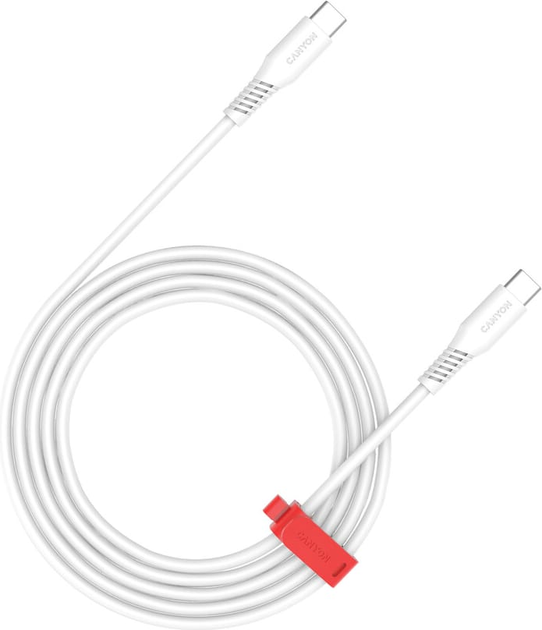 Photos - Cable (video, audio, USB) Canyon Кабель  CC60SC12 Type-C to Type-C 60W 1.2 м White  (CNS-CC60SC12W)