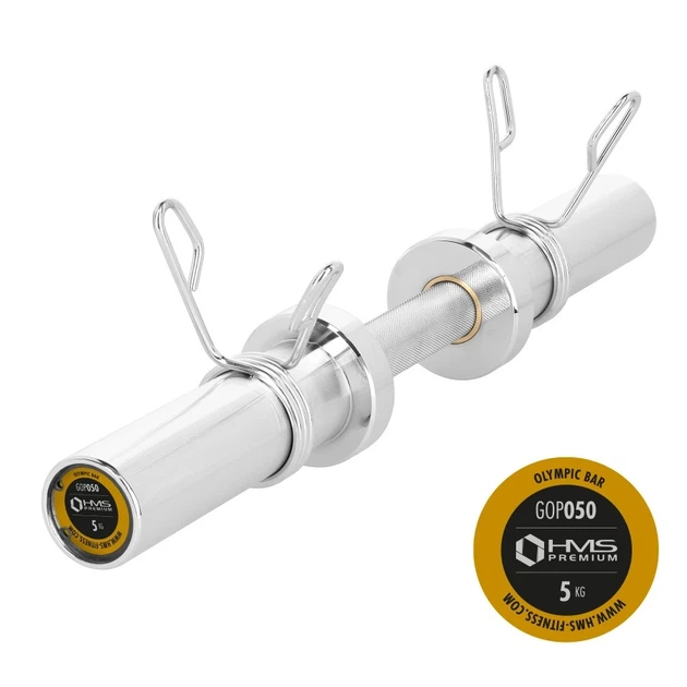 Гриф короткий із затискачами HMS 5 кг 50 см GOP050 (5907695558203) - зображення 3