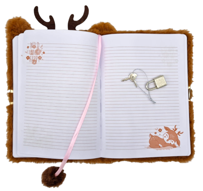 Щоденник на замку St. Majewski 3D My Little Friend Deer волохатий А5 (5903235650918) - зображення 5