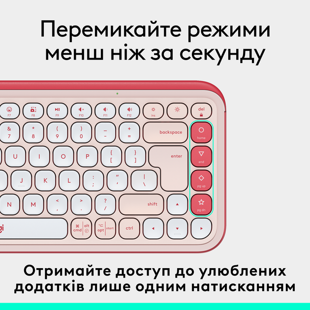 Клавиатура беспроводная Logitech POP Icon Keys Wireless Rose (920-013073) - изображение 5
