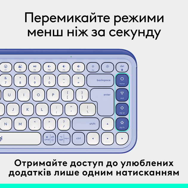 Клавіатура бездротова Logitech POP Icon Keys Wireless Lilac (920-013074) - зображення 5