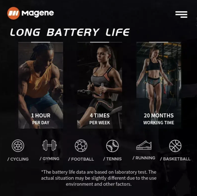 Нагрудный датчик пульса для спорта Magene H64, пульсометр с Bluetooth BLE 4.0 та ANT+ для Garmin | Polar | Bryton | Wahoo | Lezyne | Apple Watch - изображение 8