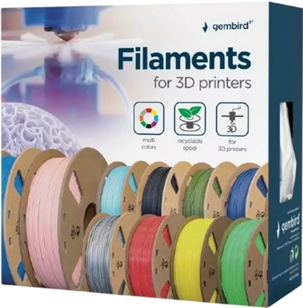 Filament do wkładu Gembird PLA 1.75 mm Żółty (3DP-PLA1.75-01-Y) - obraz 2