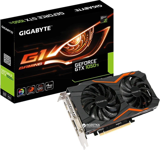 Видеокарта Gigabyte PCI-Ex GeForce GTX 1050 TI G1 Gaming 4GB GDDR5