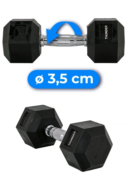 Гантель шестигранний THUNDER 10 кг - Фото 7 Гантель шестигранний THUNDER 10 кг - зображення 7