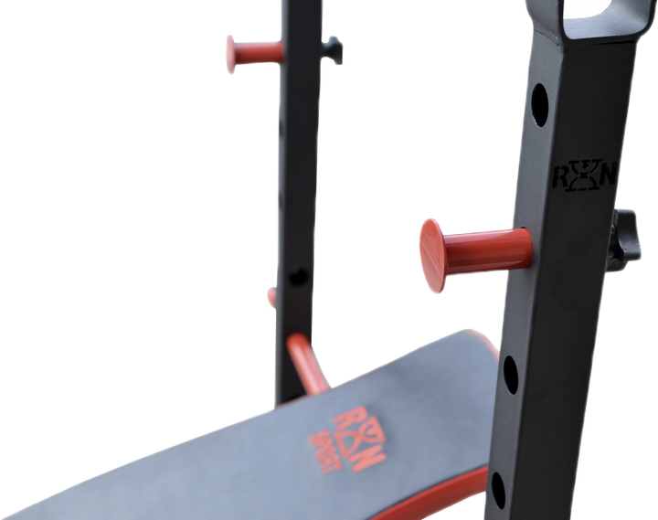 Лавка для жиму RN-Sport ReadMeBlack + 4 грифи, 100 кг дисків (RMB-100) - зображення 5