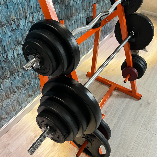 Лавка для жиму RN-Sport ReadMeBlack + 4 грифи, 100 кг дисків (RMB-100) - зображення 15