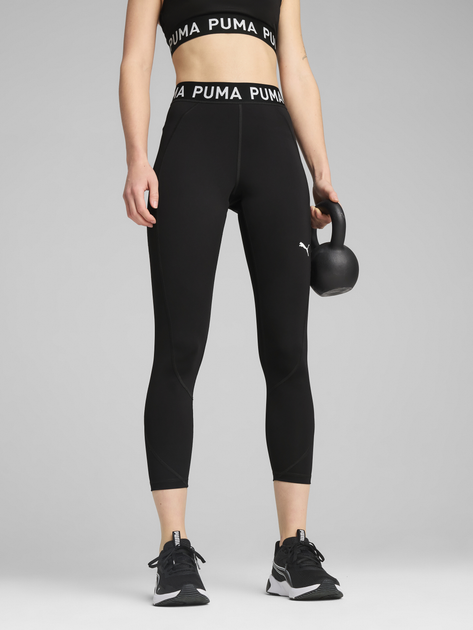 Спортивные леггинсы для фитнеса высокие женские Puma Strong Colorblock Tight HFl 52600001 XS Black (4067984128508) 