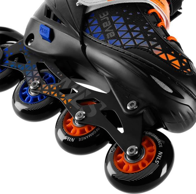 Łyżworolki Nils Extreme Brave 4 w1 rozmiar S (29-33) niebiesko-pomaranczowy NH18190A (5907695556889) - obraz 8
