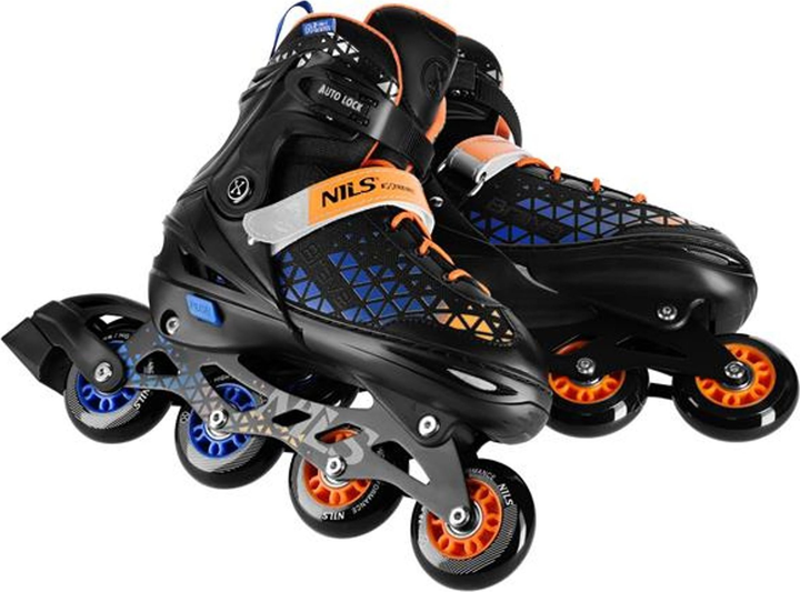 Роликові ковзани Nils Extreme Brave 4 в 1 розмір M (34-38) помаранчово-голубі  NH18190A (5907695556896) - зображення 9
