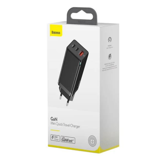 Зарядний пристрій BASEUS 65W GaN5 Pro + Кабель Type-C 100W Білий - зображення 3