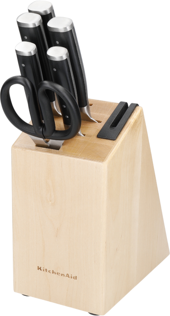 Набор ножей с подставкой KitchenAid Classic 6 предметов и точилка (KO6PSTSNOBG) - изображение 1