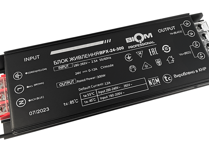 Блок питания Biom BPX-24-300 24В 300Вт 12.5A IP20 - изображение 2