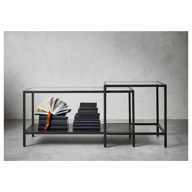 Журнальные столики VITTSJO 2 шт IKEA 802.153.32 черный/коричневый - Фото 6 Журнальные столики VITTSJO 2 шт IKEA 802.153.32 черный/коричневый - изображение 6