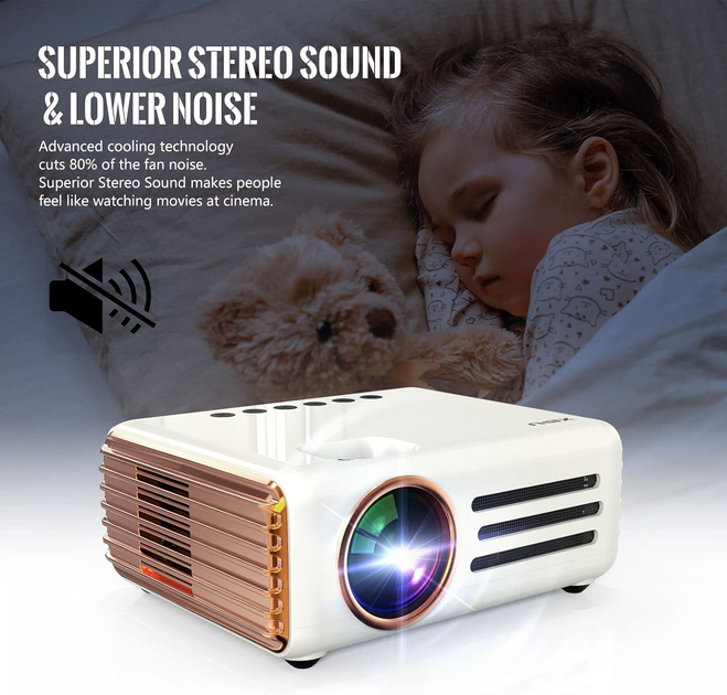 Мини-проектор XIDU XDT3 1080P Full HD, WiFi, Bluetooth, 8000