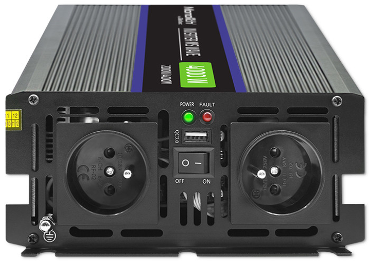 Автомобільний інвертор Qoltec Monolith 4000 MS Wave 2000 Вт/4000 Вт, 12 В на 230 В (955555906182132) - Уцінка - зображення 4