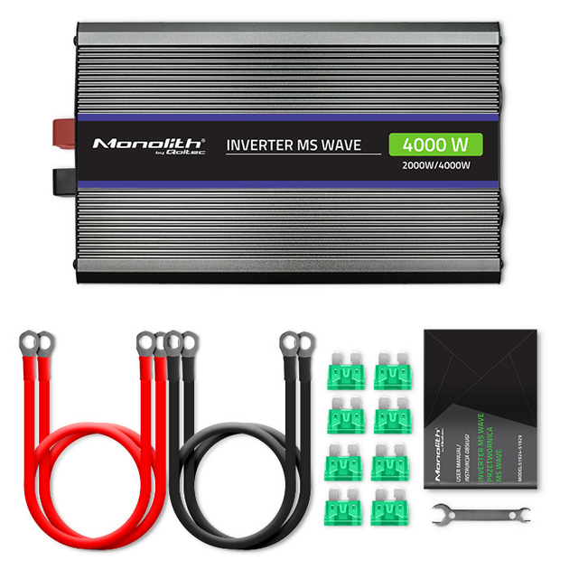 Автомобільний інвертор Qoltec Monolith 4000 MS Wave 2000 Вт/4000 Вт, 12 В на 230 В (955555906182132) - Уцінка - зображення 7