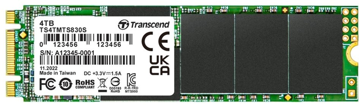 SSD диск Transcend MTS830S 4TB M.2 SATA III 3D NAND TLC (TS4TMTS830S) - зображення 1