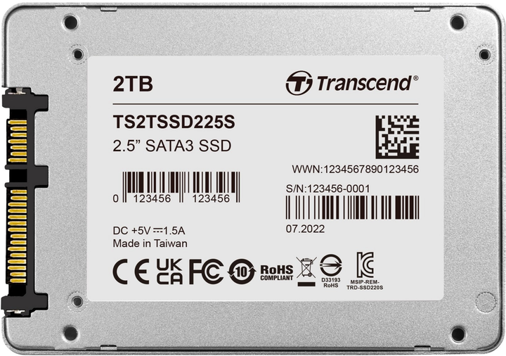 Dysk SSD Transcend SSD225S 2TB 2.5" SATA III 3D NAND TLC (TS2TSSD225S) - obraz 6