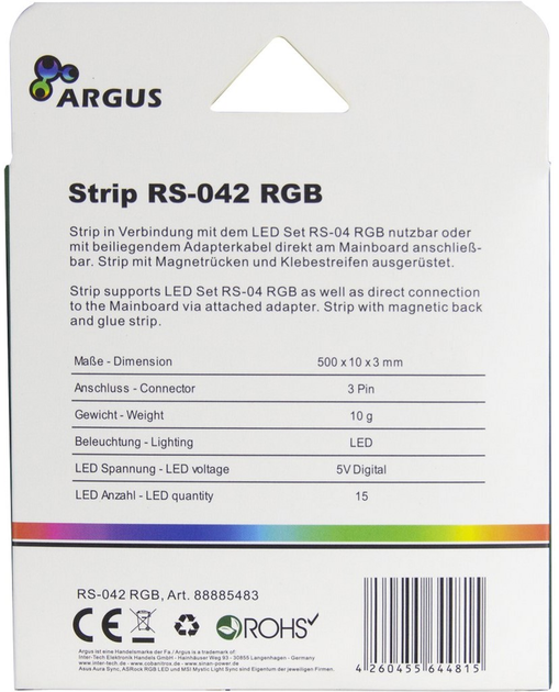 Підсвітка для корпусу Inter-Tech ARGUS RS-042 RGB 500 мм - зображення 4