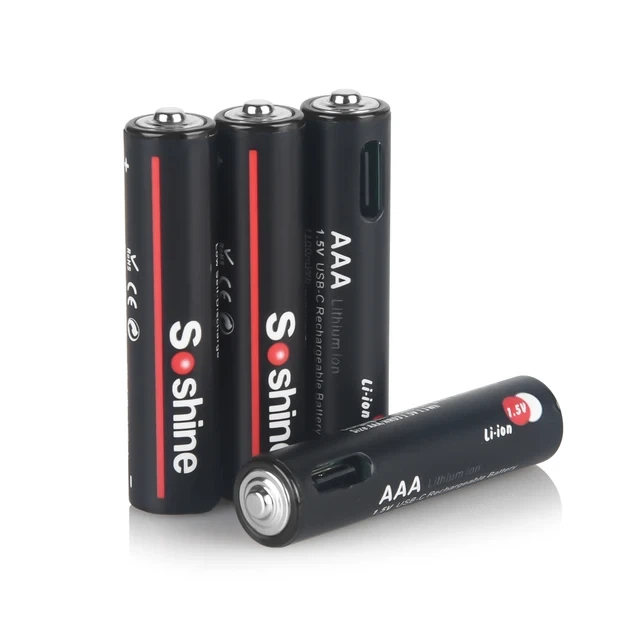 Аккумуляторы AAА -4 штуки, Li-Ion Soshine на 1.5V- 1100 mWh, зарядка USB-C - изображение 7
