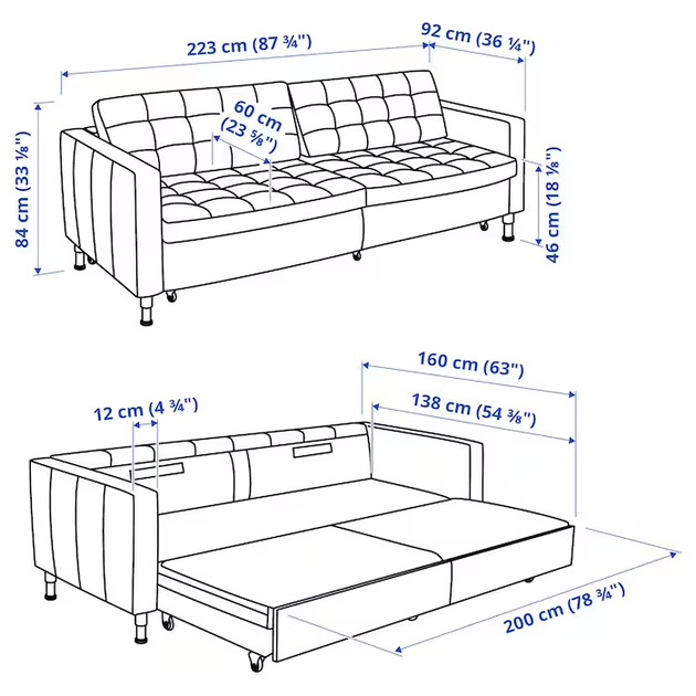 Диван раскладной 3-местный LANDSKRONA IKEA 094.912.68 - изображение 5