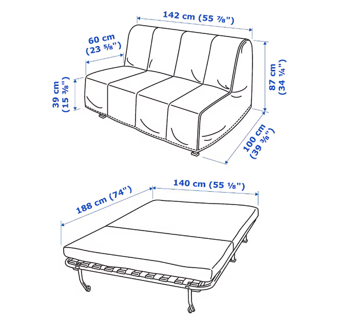 Диван 2-місний LYCKSELE MURBO IKEA 093.870.40 світло-сірий - зображення 6