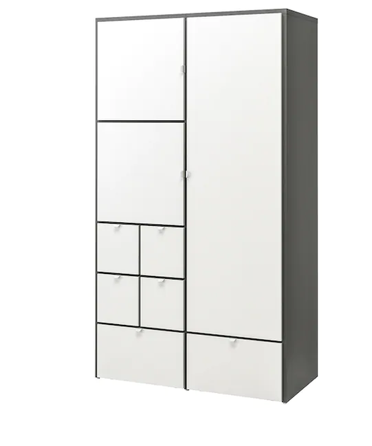 Шкаф VISTHUS 122 см IKEA 904.934.46 серый / белый - Фото 1 Шкаф VISTHUS 122 см IKEA 904.934.46 серый / белый - изображение 1