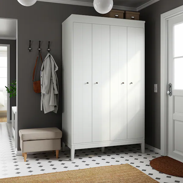 Шкаф IDANAS 121x211 см IKEA 604.588.35 белый - изображение 2