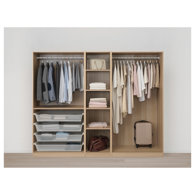 Шкаф для одежды PAX/FORSAND IKEA 092.860.98 белый мореный дуб - Фото 2 Шкаф для одежды PAX/FORSAND IKEA 092.860.98 белый мореный дуб - изображение 2