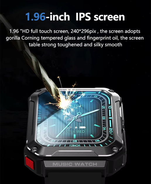 Смарт-годинник 3 в 1 VHG T93, Green 1,96” IPS-екран з підтримкою Bluetooth-гарнітури - изображение 7