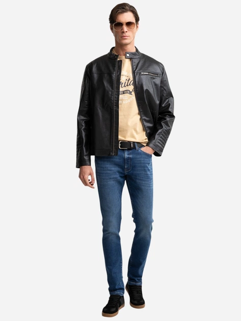 Kurtka skórzana męska ze sztucznej skóry Big Star Dall 906 M Czarna (5900714837839) - obraz 3