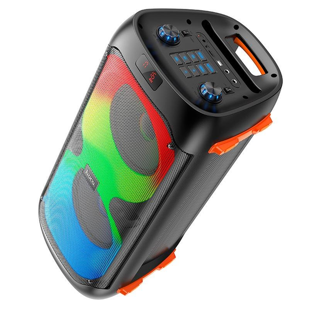 Портативная колонка-караоке Hoco BS53 Manhattan (Беспроводная, 40 Вт, AUX, Bluetooth, TF карта (MicroSD), USB, 2 микрофона) - Черный - изображение 3